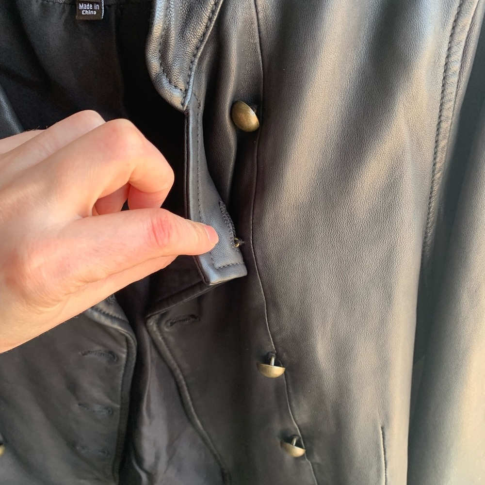 Joie Black Leather and Silk Jacket - Picture 8 of 13